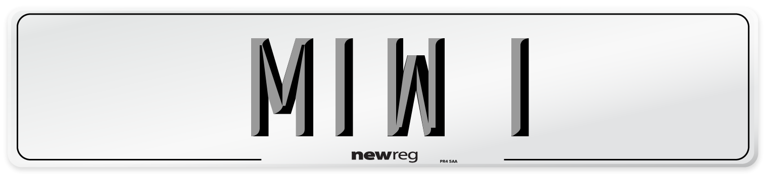 MIW 1 Number Plate from New Reg